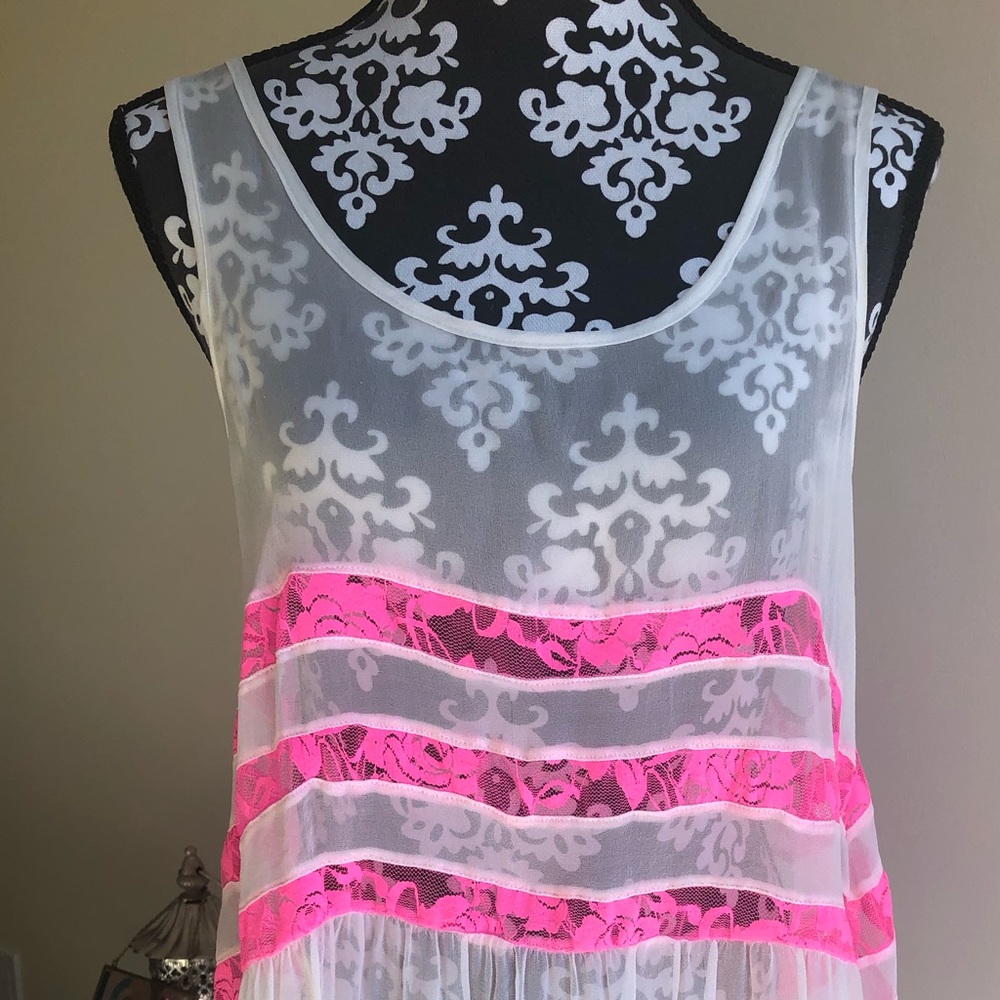 ❤️GYPSY JUNKIES❤️ Boho Sheer Dress Silk & Lace
